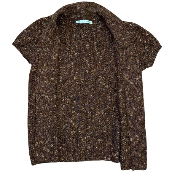 Maurices Brown Knit Open Short Sleeve Cardigan Women’s XS -S Preppy Workwear Y2K - Picture 1 of 9